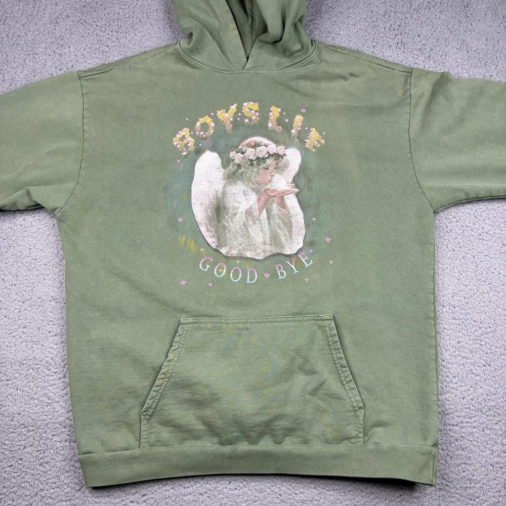 Boys Lie Good Bye Hoodie Men’s XL Green Graphic Angel Streetwear Pull Over - Picture 4 of 7